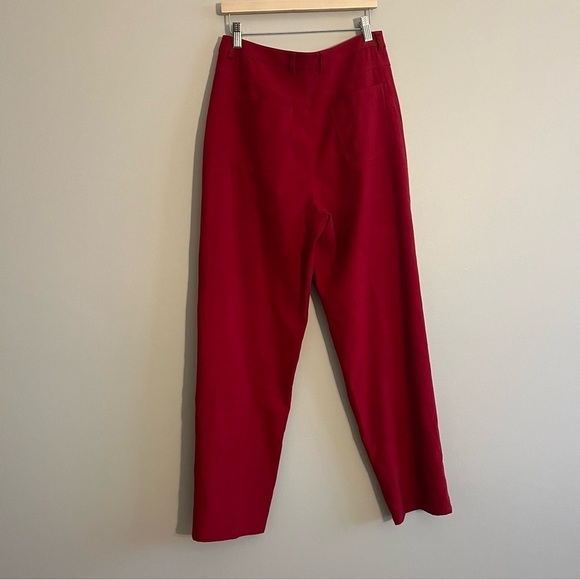 VTG Talbots Women’s 8 Velvety High Rise Red Pants Stretch Holiday Comfy Chic - Picture 6 of 12